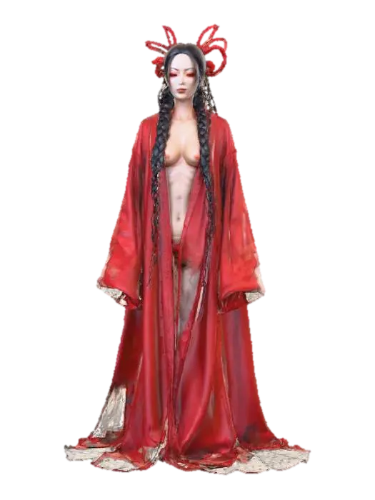 Kannonbiraki Benihime Aratame. Comic book dark fantasy stylized art, hand-painted… - Bleach 3D model, vytvořený pomocí AI