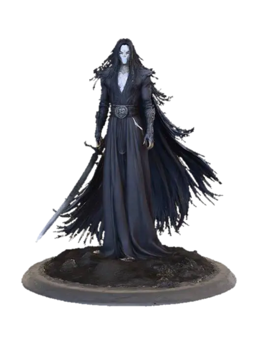 Zangetsu (斬月 — “Slaying Moon / Moon Cutter”) Comic book dark fantasy stylized art,… - Bleach 3D model, vytvořený pomocí AI