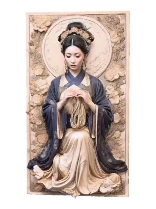 中国美女 - Chinese 3D model, vytvořený pomocí AI
