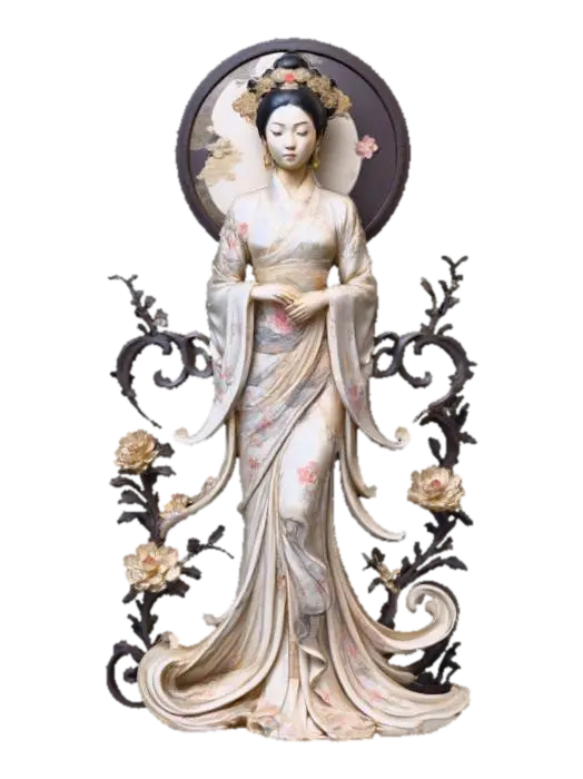 月亮少女 - Chinese 3D model, vytvořený pomocí AI