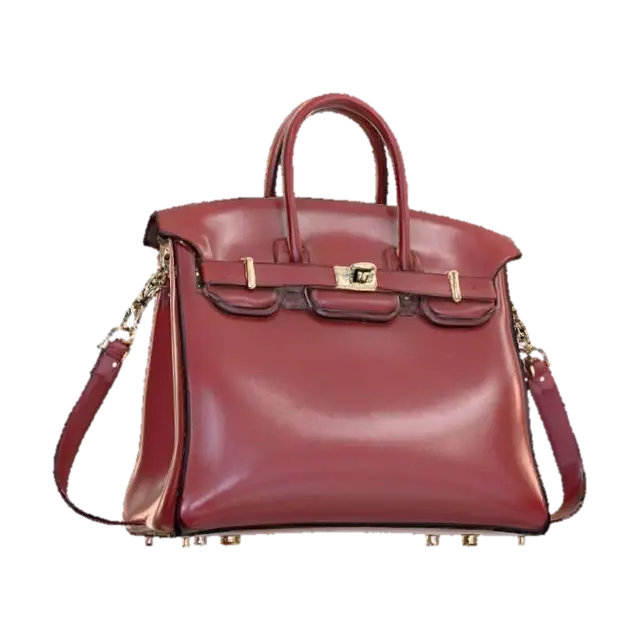3D model for A flawless, high-resolution luxury handbag. Birkin, high fashion, realism, cloth, Patent Leather, Gemstone Inlays, Clasps, zippers, and chains plated in precious metals