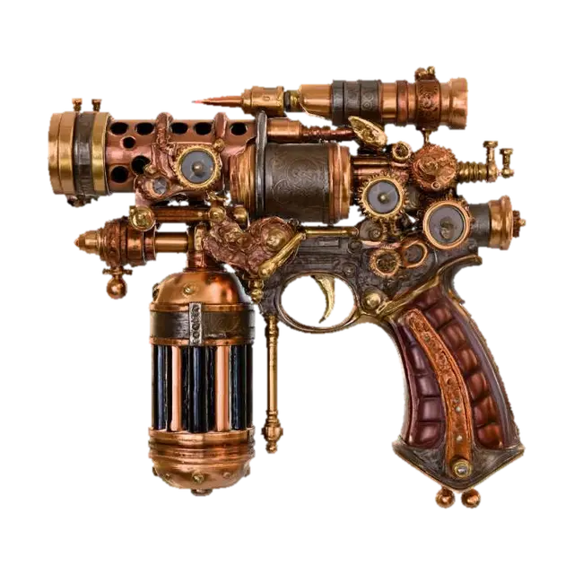 Modello 3D The Aether Revolver, generato dall’IA
