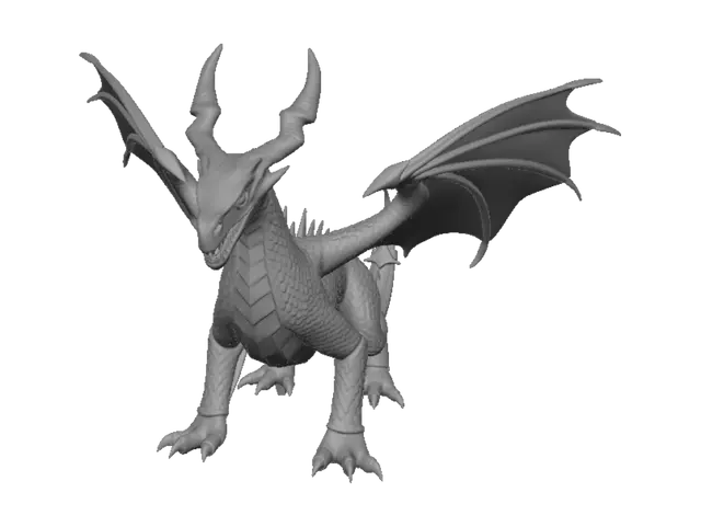3D model for Make me a articulating dragon with each one of its horns ebola