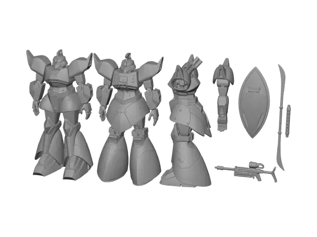3D model for Zeon Mobile Suit Blueprint