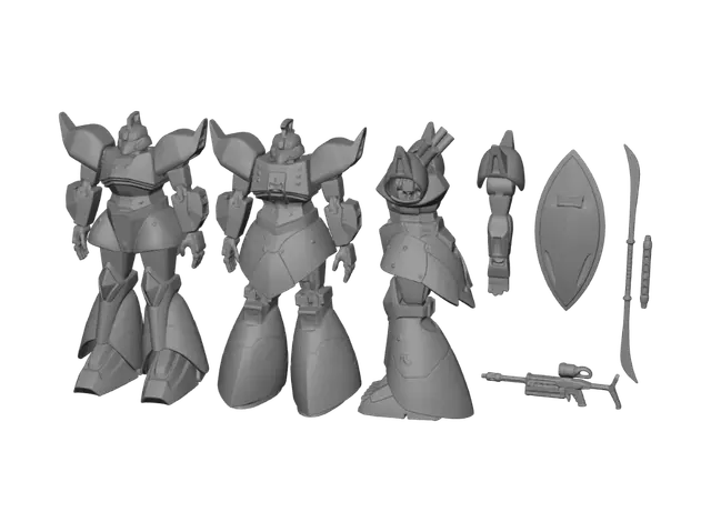3D model for Zeon Mobile Suit Blueprint