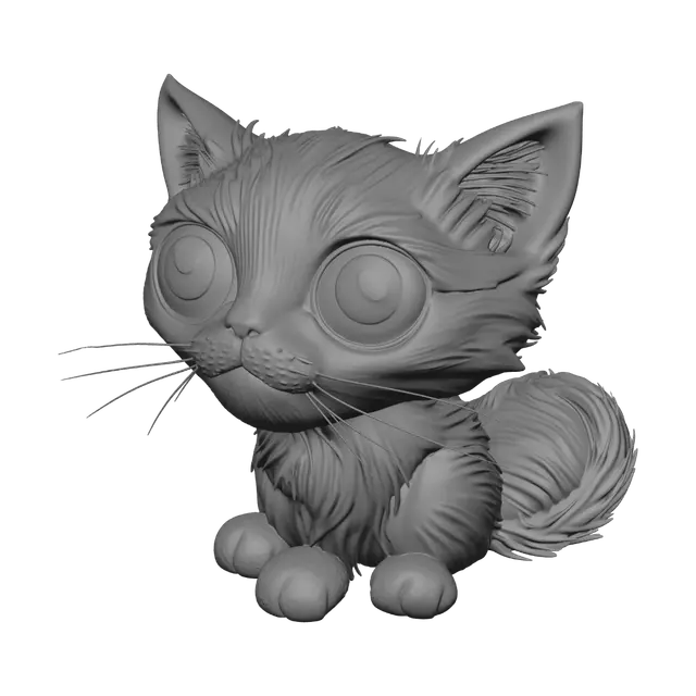 3D model for Big-Eyed Kitten
