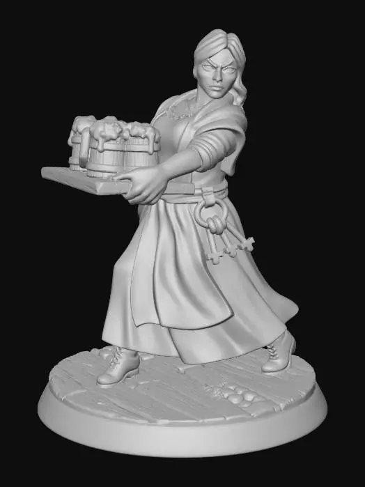 3D model for Tavern Wench with Beer Trays