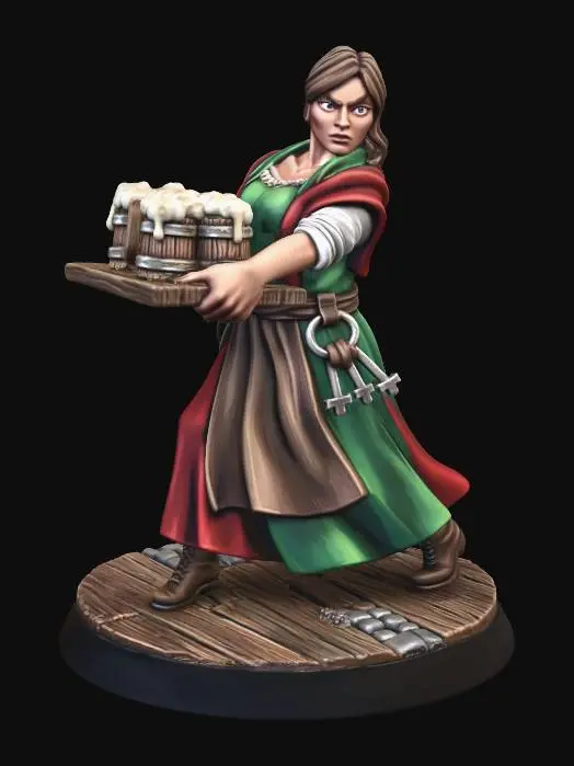 3D model for Tavern Wench with Beer Trays