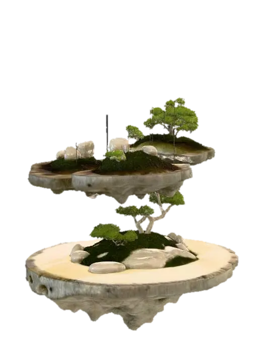 Floating Bonsai Islands - Chanvitar4 3D model, vytvořený pomocí AI