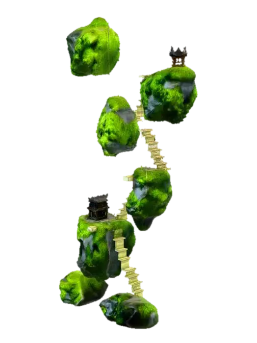 Floating Islands Installation - Chanvitar4 3D model, vytvořený pomocí AI