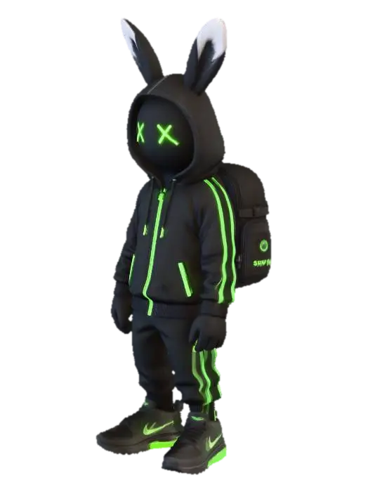 Neon Rabbit - Chanvitar4 3D model, vytvořený pomocí AI