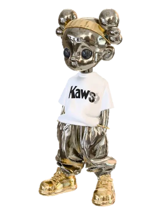 Metallic KAWS Kid - Chanvitar4 3D model, vytvořený pomocí AI