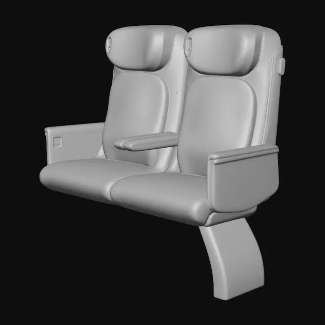 3D model for Twin Red Airline Seats