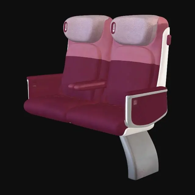 3D model for Twin Red Airline Seats