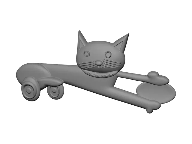 3D model for Cat on Wheels
