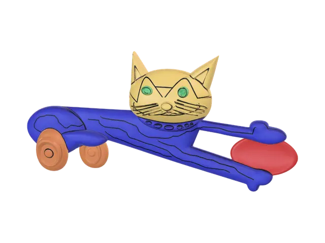 3D model for Cat on Wheels