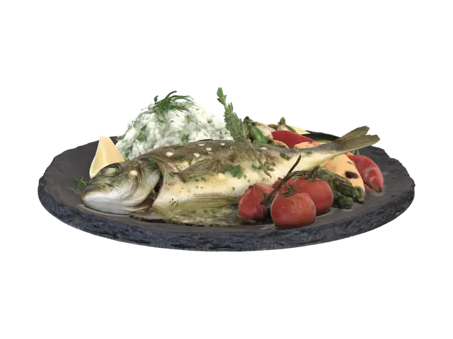 realistic Fish plate - Lemon 3D model, vytvořený pomocí AI