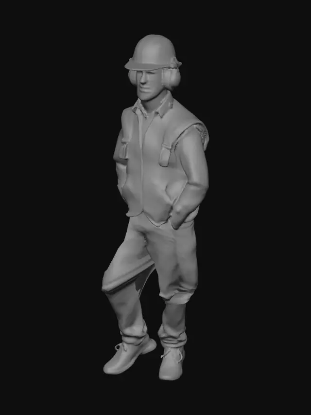 3D model for Genera a un personaje en 3D de un Supervisor de Seguridad y Salud en el Trabajo con su casco blanco, orejeras, chaleco con cintas reflectivas, zapatos de seguridad, pantalon jean y que mida aproximadamente 1.80 metros