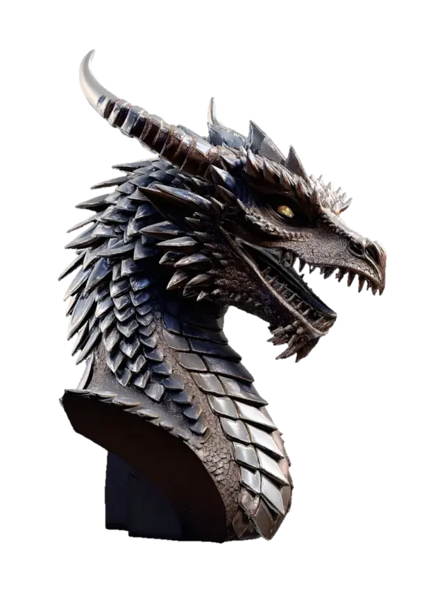 Silver Scaled Dragon - Dragonice 3D model, vytvořený pomocí AI