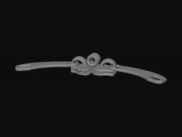 3D model for Curved metal bracelet clasp