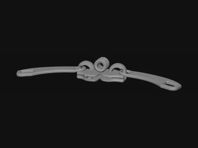 3D model for Curved metal bracelet clasp