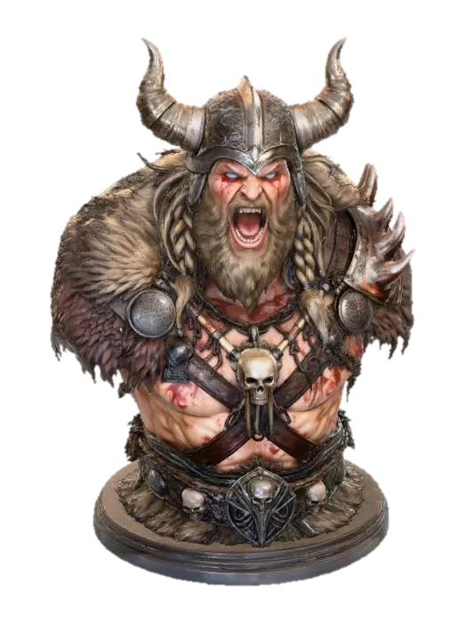 Viking Fury 3D model, vytvořený pomocí AI