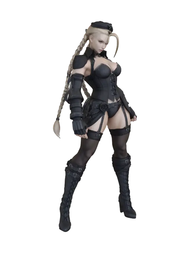 Cammy - Streetfighter 3D model, vytvořený pomocí AI