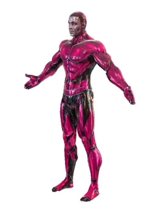 Aries - Supervillain 3D model, vytvořený pomocí AI