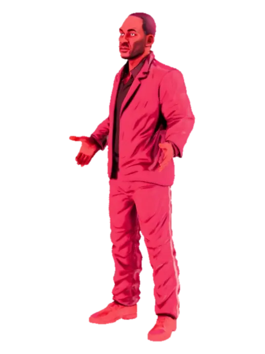 Mr. Black - Badguy 3D model, vytvořený pomocí AI