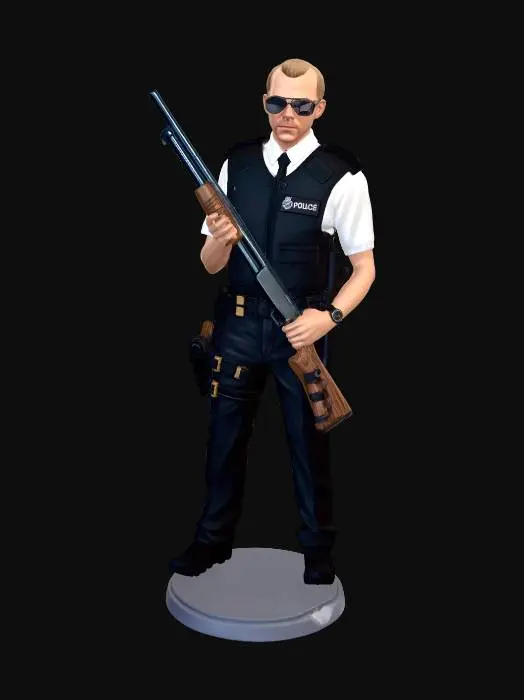 3D model for Police Officer Action Figure with Shotgun