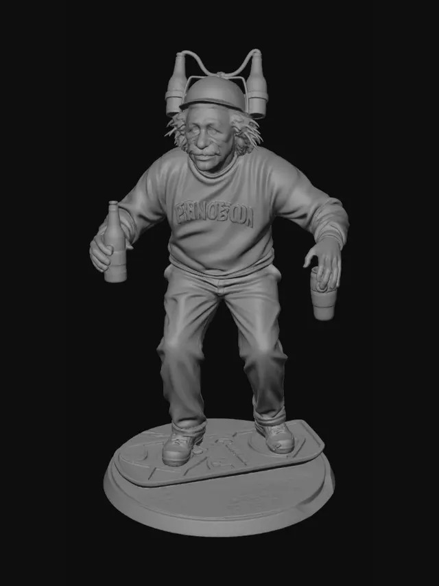 3D model for Einstein on a Princeton skateboard