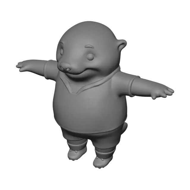 3D model for Cheerful Otter Mascot