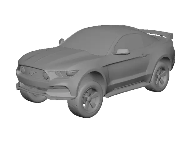 3D model for Cartoon style mustang muscle car