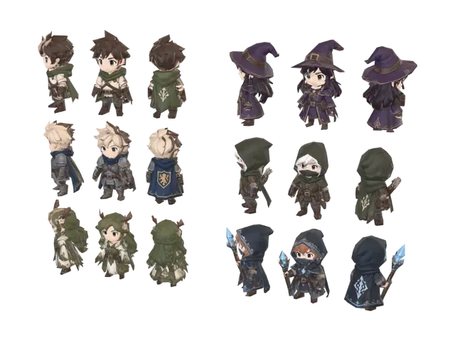 3D model for Chibi Fantasy Character Lineup