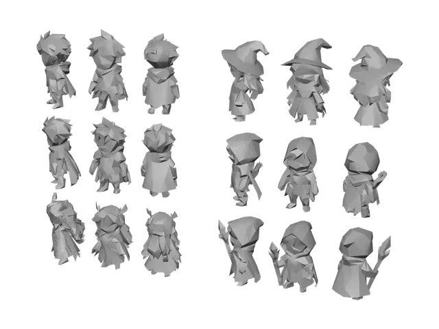 3D model for Chibi Fantasy Character Lineup