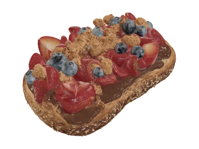Berry Crunch Tart 3D model, vytvořený pomocí AI