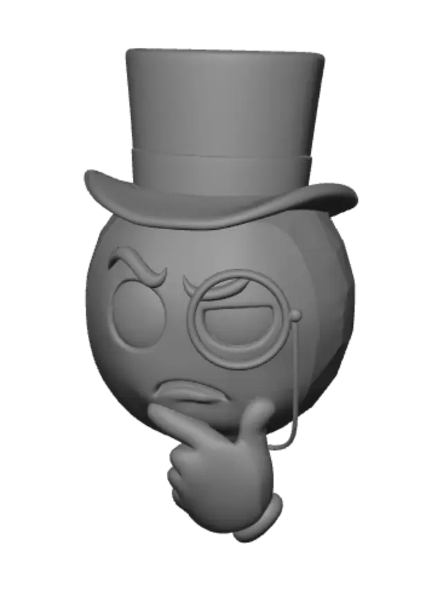 3D model for Thinking Gentleman Emoji