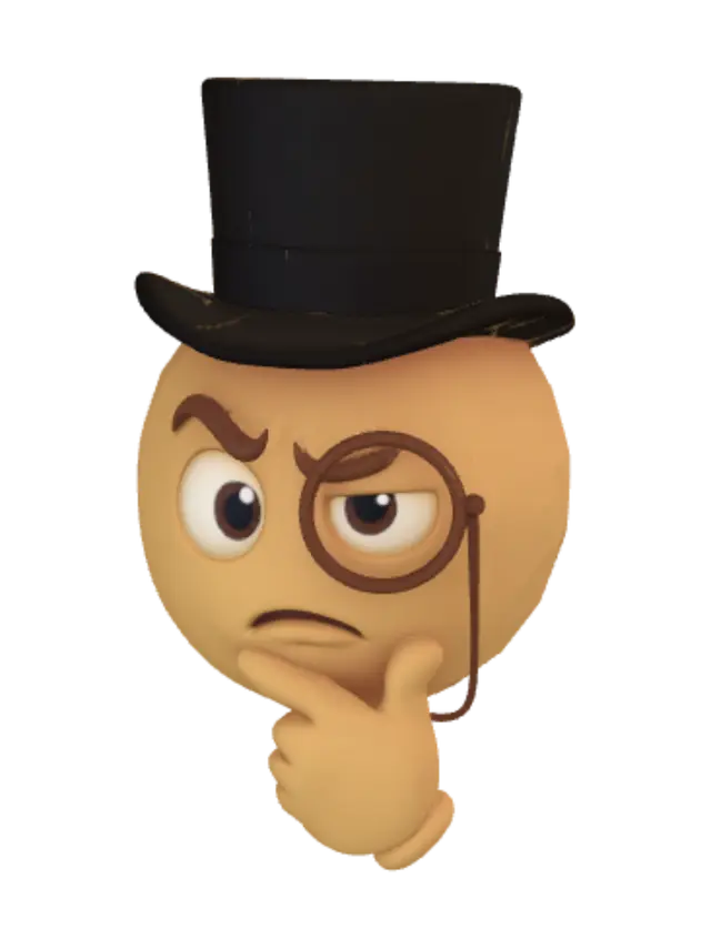 3D model for Thinking Gentleman Emoji