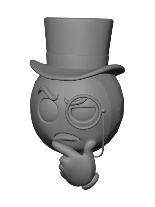 3D model for Thinking Gentleman Emoji