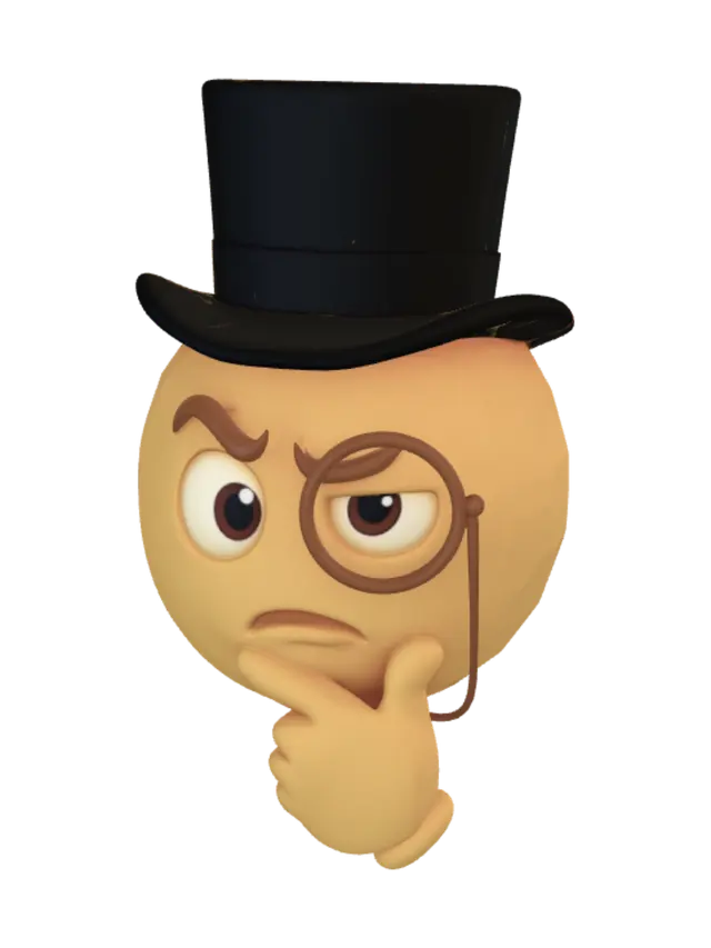 3D model for Thinking Gentleman Emoji