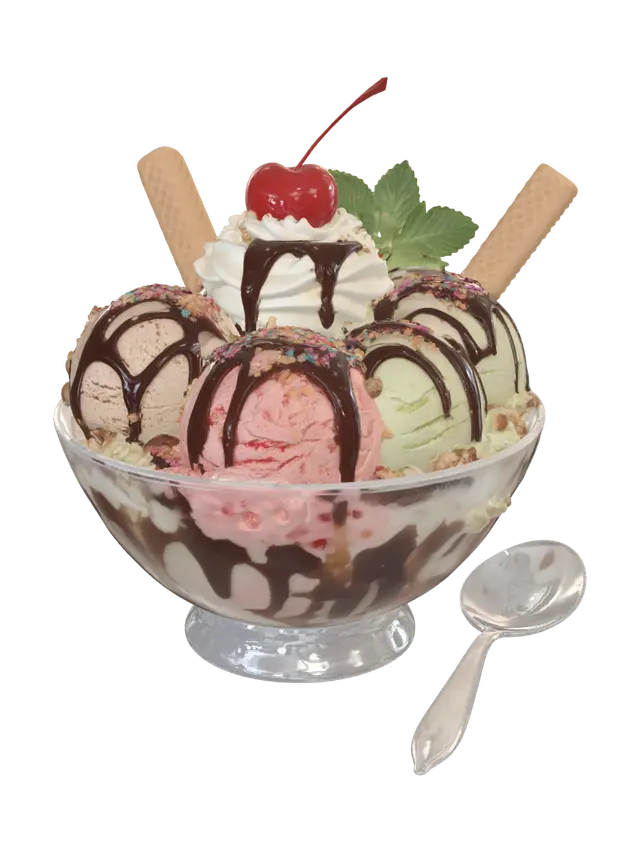 Cherry Crown Sundae - Desserts 3D model, vytvořený pomocí AI