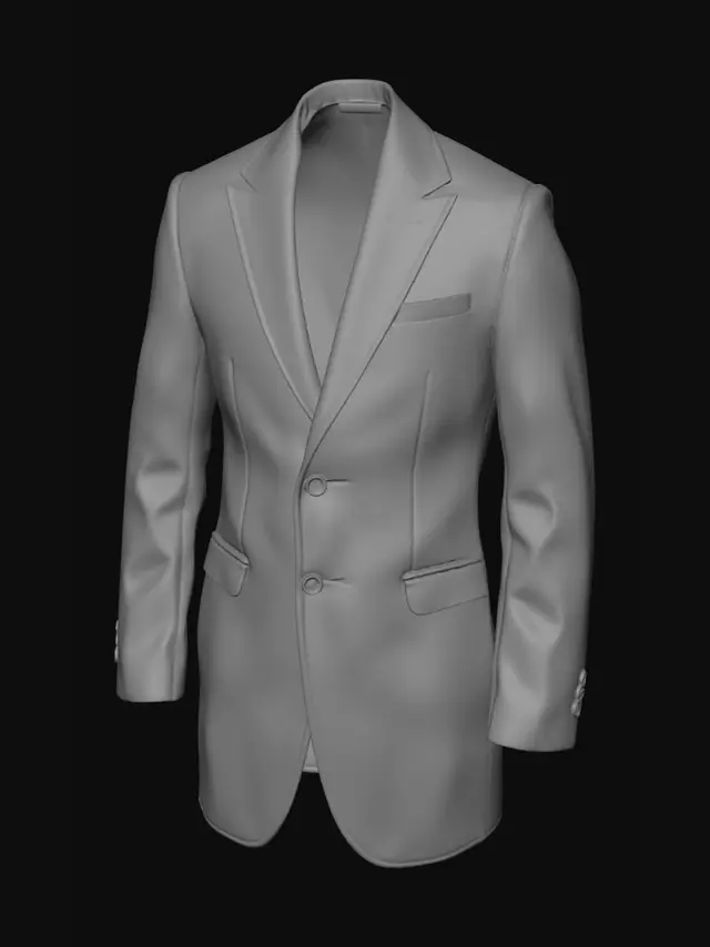 3D model for game ready, suit coat