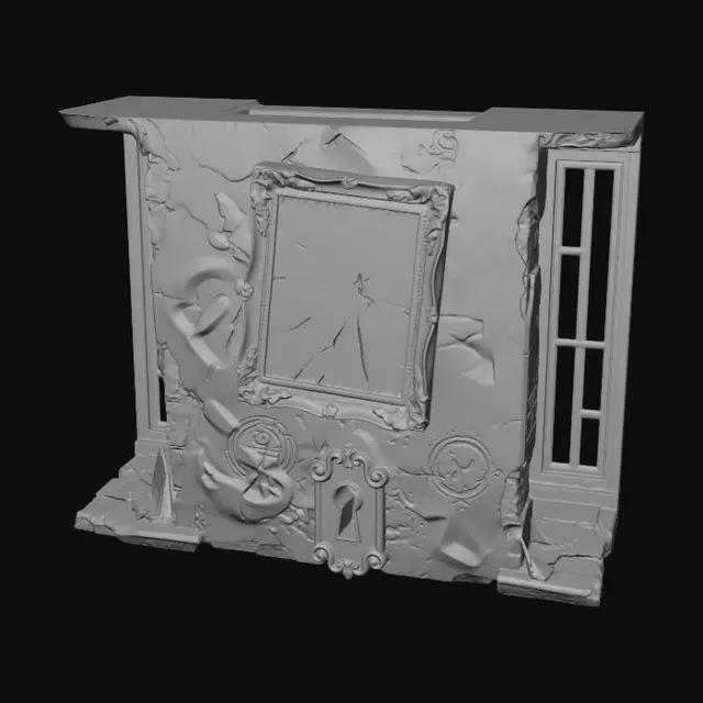 3D model for For the object: Specific features on the wall (e.g., a locked door, a broken window, a portrait, a symbol carved into it).
For the style: More specific artistic styles (e.g., "Victorian gothic," "abandoned asylum," "witch's lair," "post-apocalyptic ghost town").
For the color: More precise color details (e.g., "faded sepia tones," "iridescent slime green," "charred black," "moonlit blue").
For the material: More detailed material properties (e.g., "rotting flesh," "petrified wood," "rusty metal," "broken glass shards," "living shadows").
For the aesthetic: The overall mood or atmosphere (e.g., "creepy and subtle,"