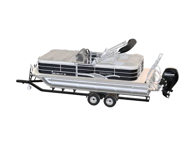 3D model for Sylvan Pontoon Boat on a Trailer