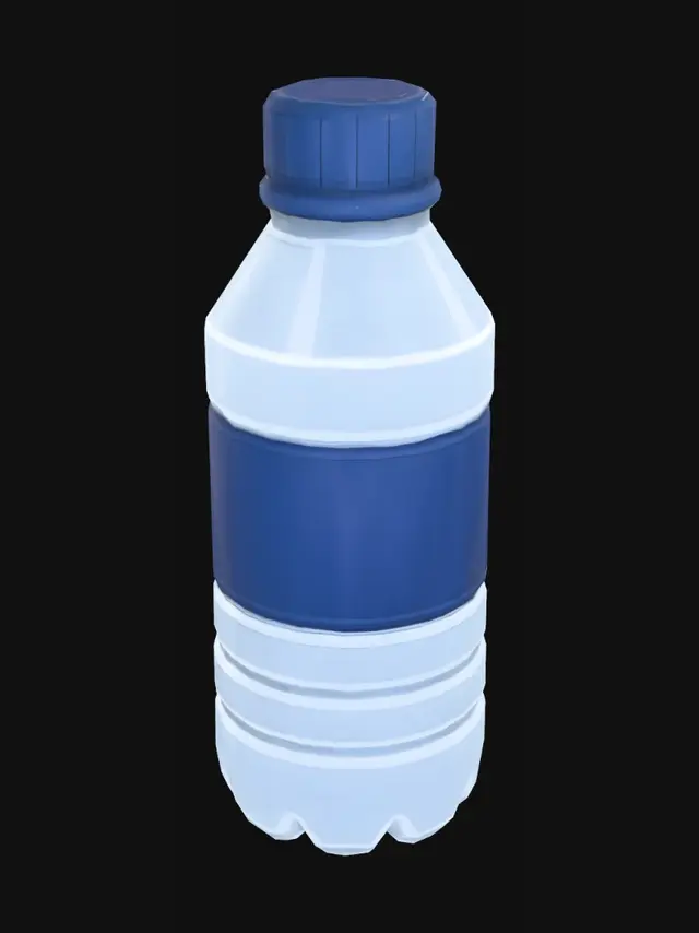 3D model for Blue-Capped Plastic Water Bottle
