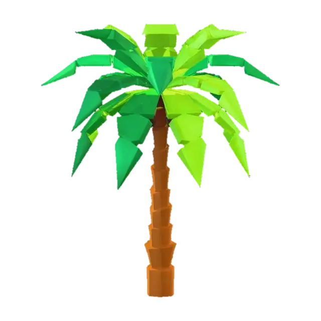 palm tree - Coast 3D model, vytvořený pomocí AI