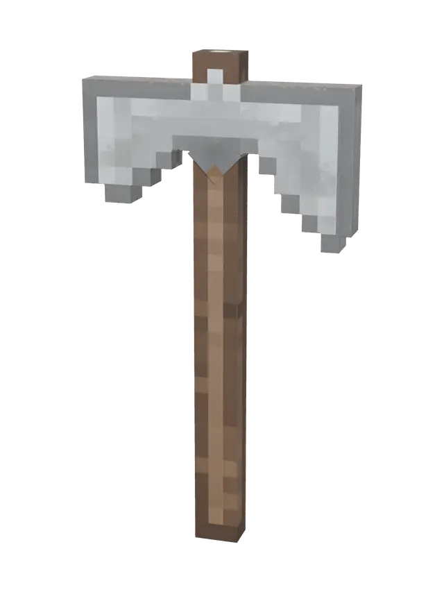 Fantasy Minecraft Axe - Axeman 3D model, vytvořený pomocí AI