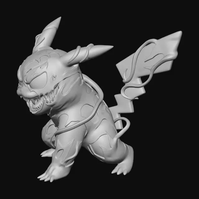 3D model for Pikachu ce transforme en venom