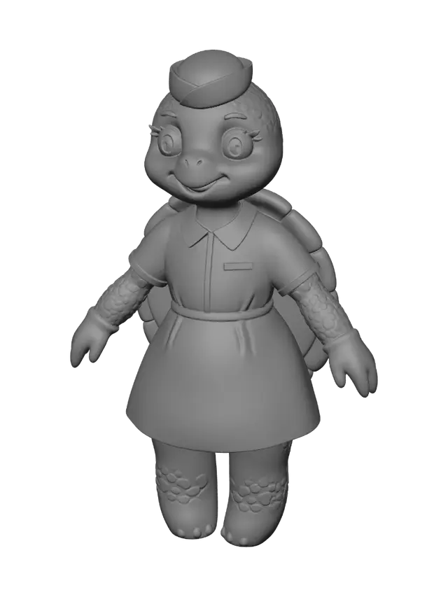 3D model for Keep the exact same character design, face, body, outfit and colors. Adjust ONLY the pose to a proper neutral A-pose for 3D rigging: standing perfectly upright facing forward, legs straight and slightly apart, both arms held slightly away from the torso at a natural angle with a visible gap between arms and body, hands open and relaxed at sides, fully symmetrical front-facing stance, plain white background, full body head to feet visible
