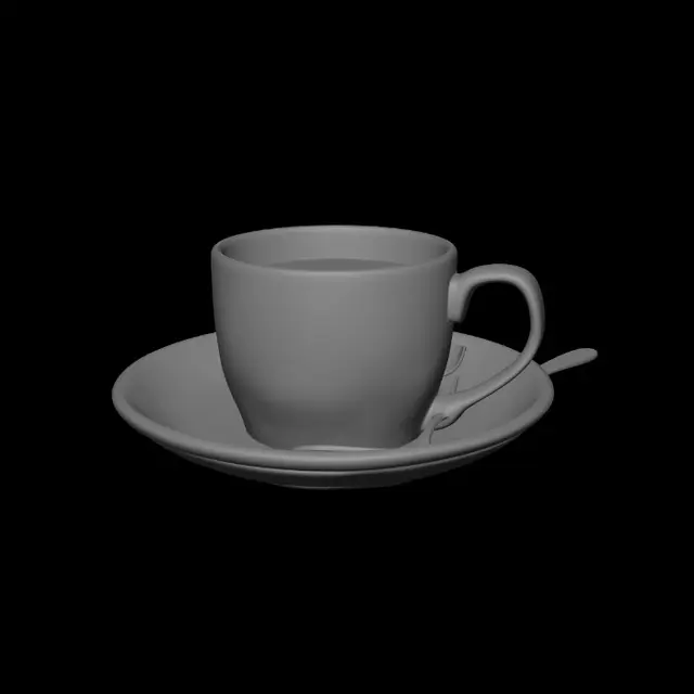 3D model for Coffee Cup on Saucer